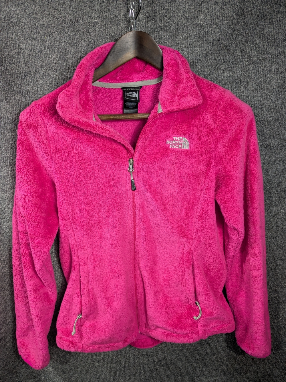 The North Face Women's Plush Full-Zip Teddy Jacket in Hot Pink